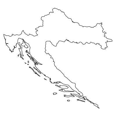 クロアチア共和国無料フリーイラスト｜無地(白)